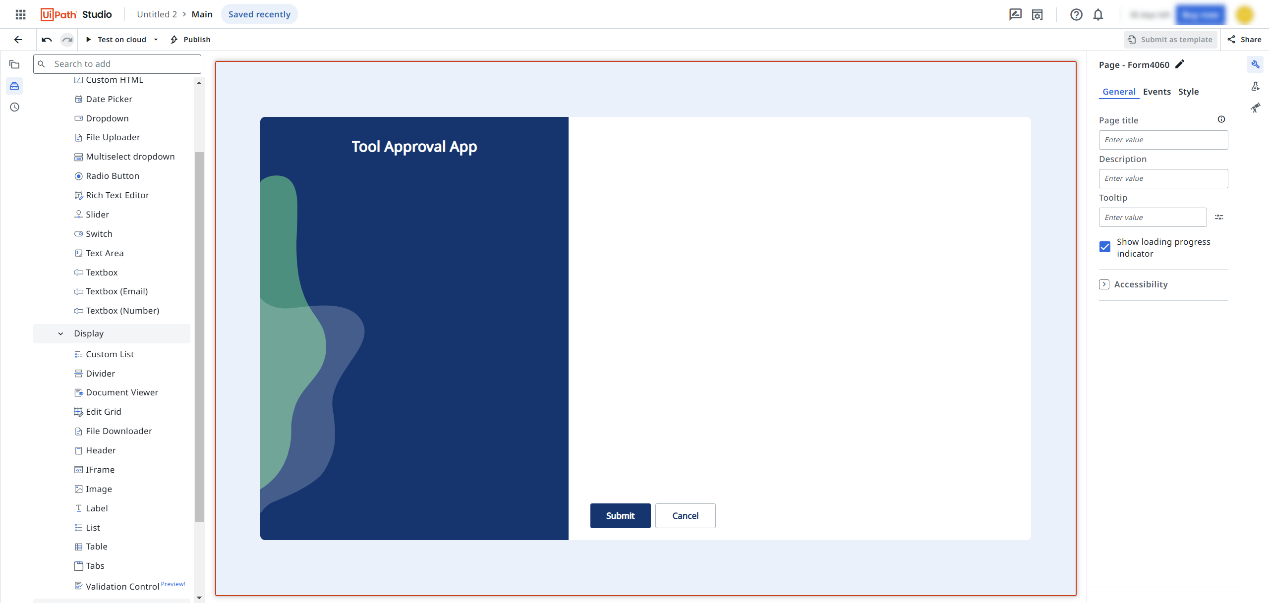 Add controls