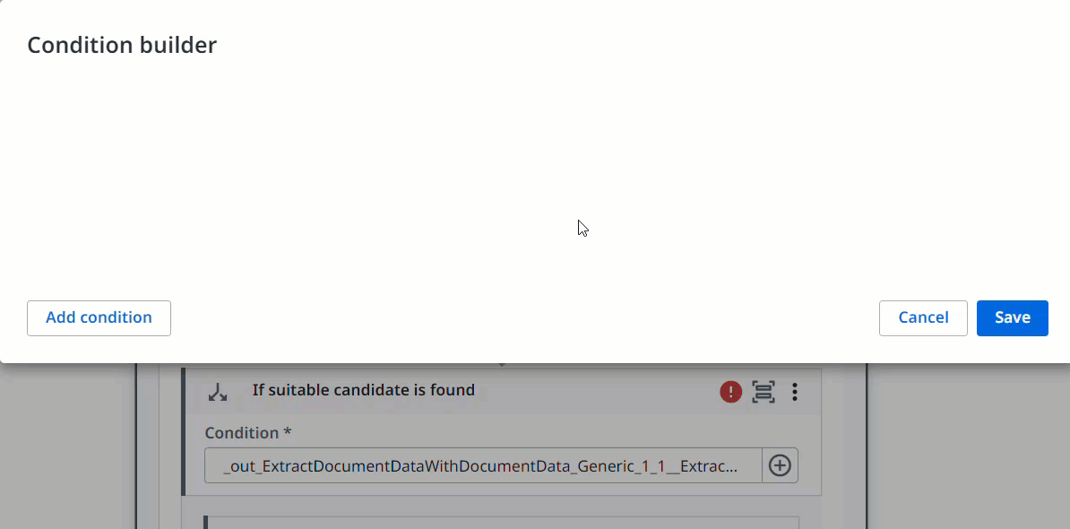 条件ビルダー内で条件を作成して設定する