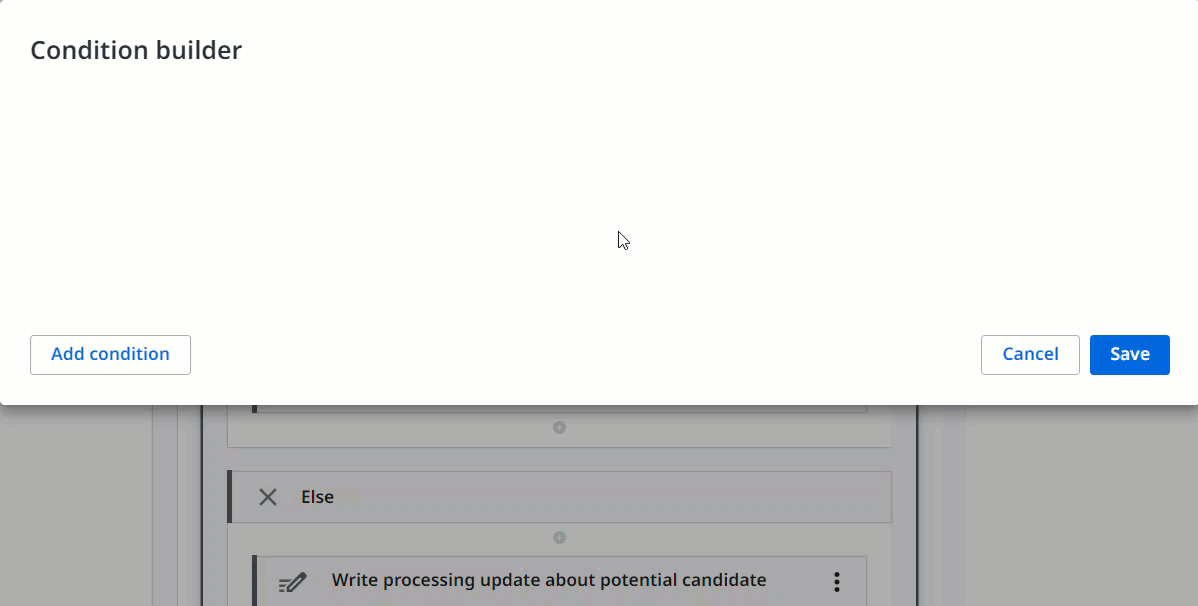 条件ビルダー内で条件を作成して設定する