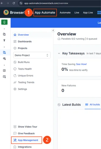Automatisation et gestion des applications dans BrowserStack