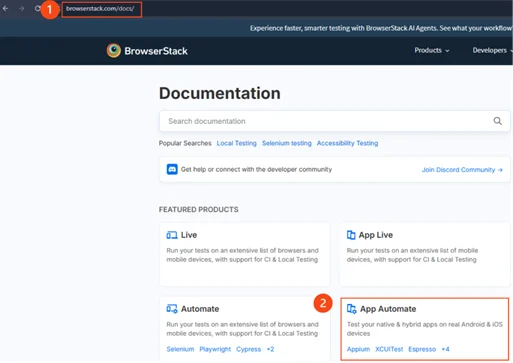 Automatiser l’application dans BrowserStack