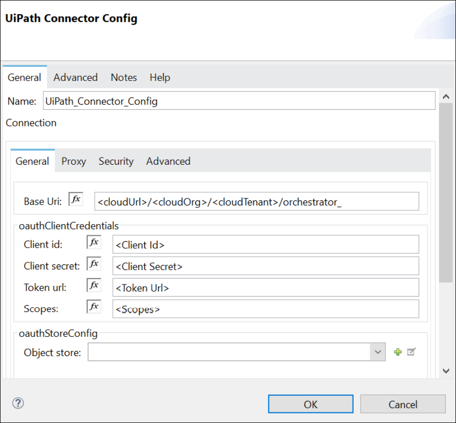 フォルダーの取得操作の接続設定の詳細