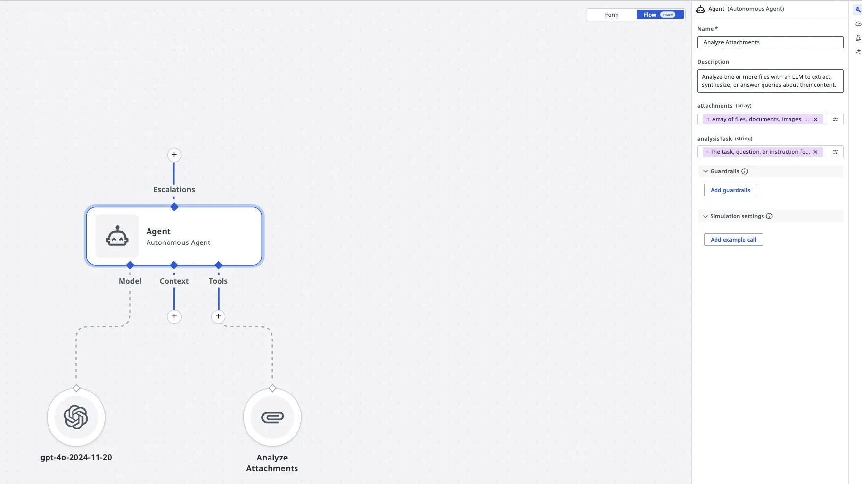Example tool that accepts files (attachments), Analyze Attachments