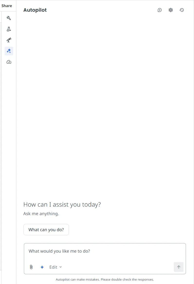 The Autopilot panel in Agent Builder