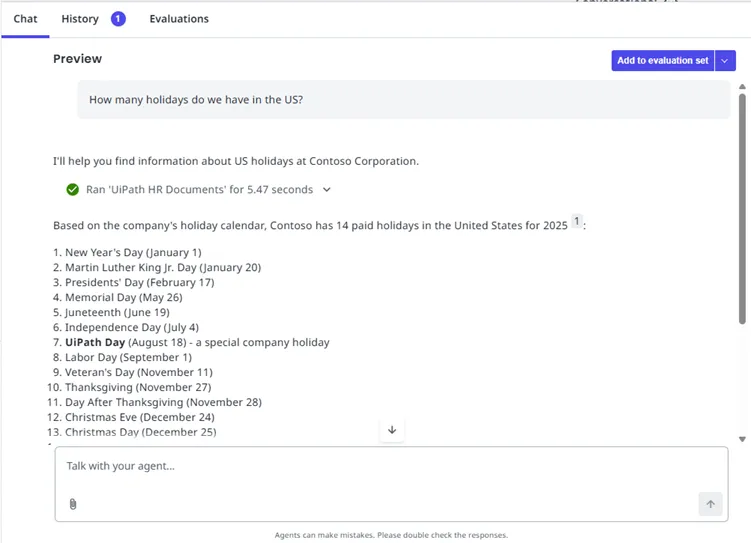 デバッグ チャット インターフェイス