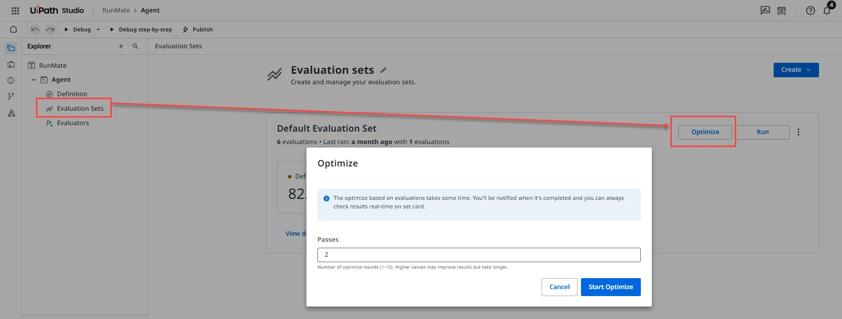 Optimize based on evaluations