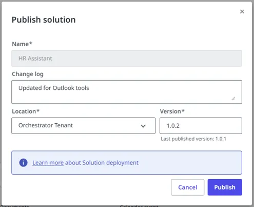 [パブリッシュ] ダイアログ