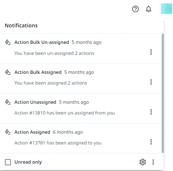 Imagem do "painel Notificações"