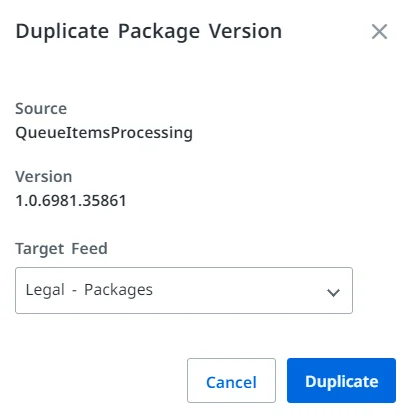 'Duplicate package version' image