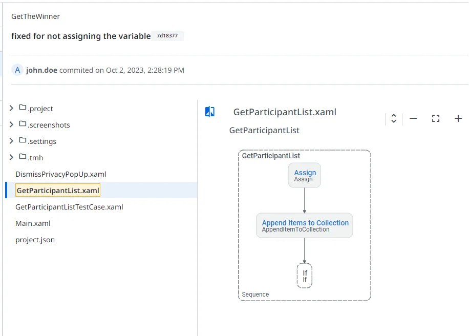 'Landing page of the package in Source Control' image