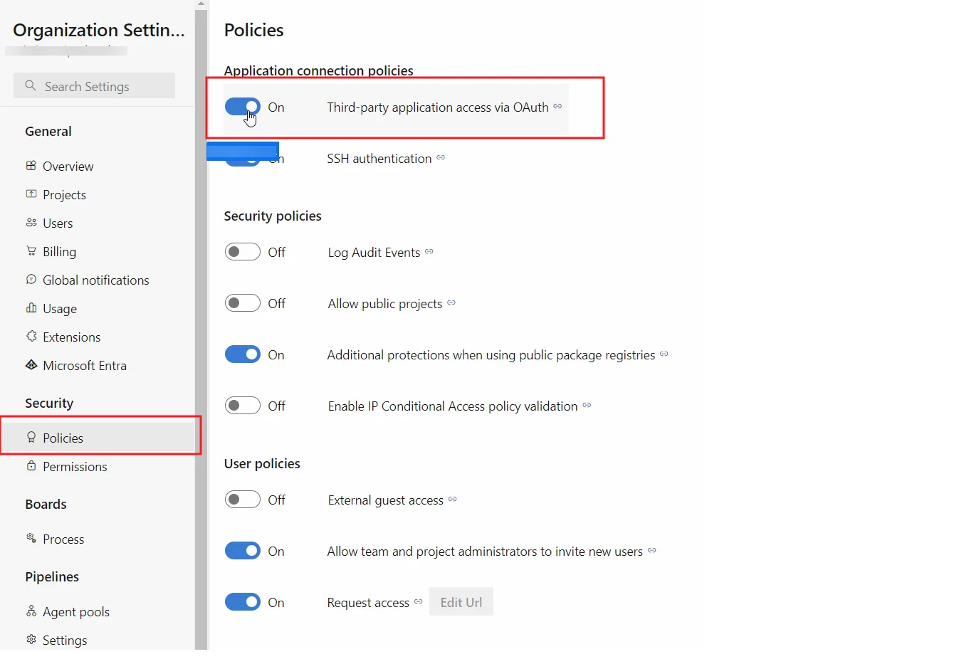 'Third-party application access via OAuth' image