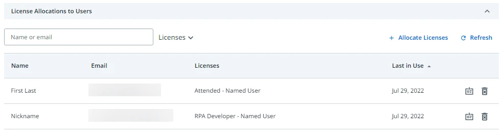 'License allocation to users' image