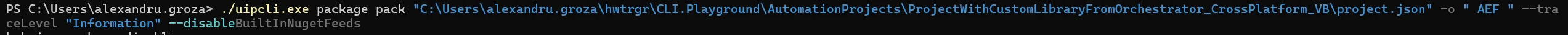 Image de la désactivation des flux NuGet intégrés