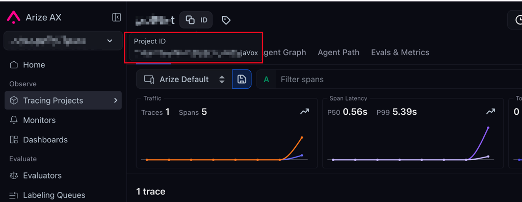 Arize Project ID location