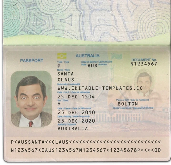 Passports (パスポート) のサンプル ファイル