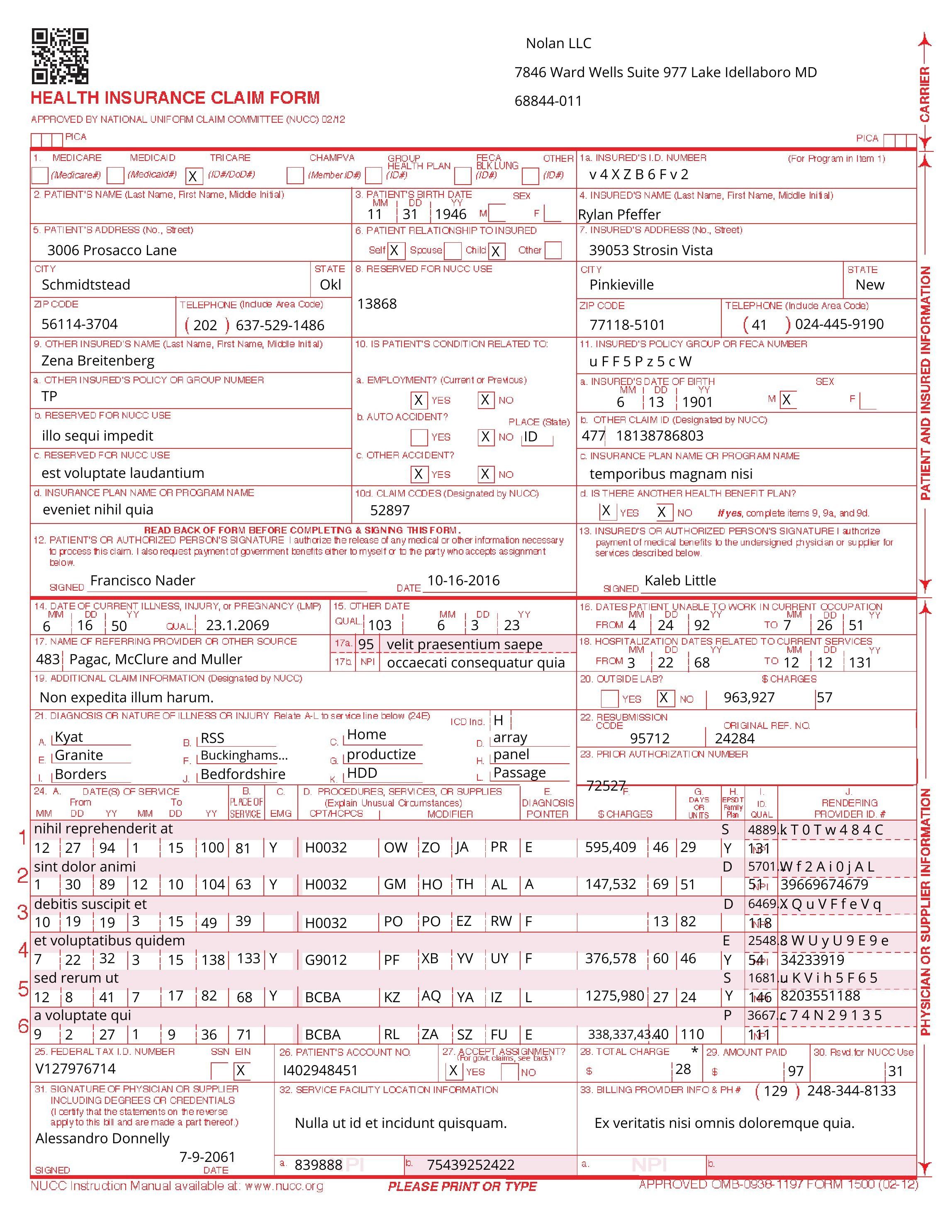 CMS 1500 sample file