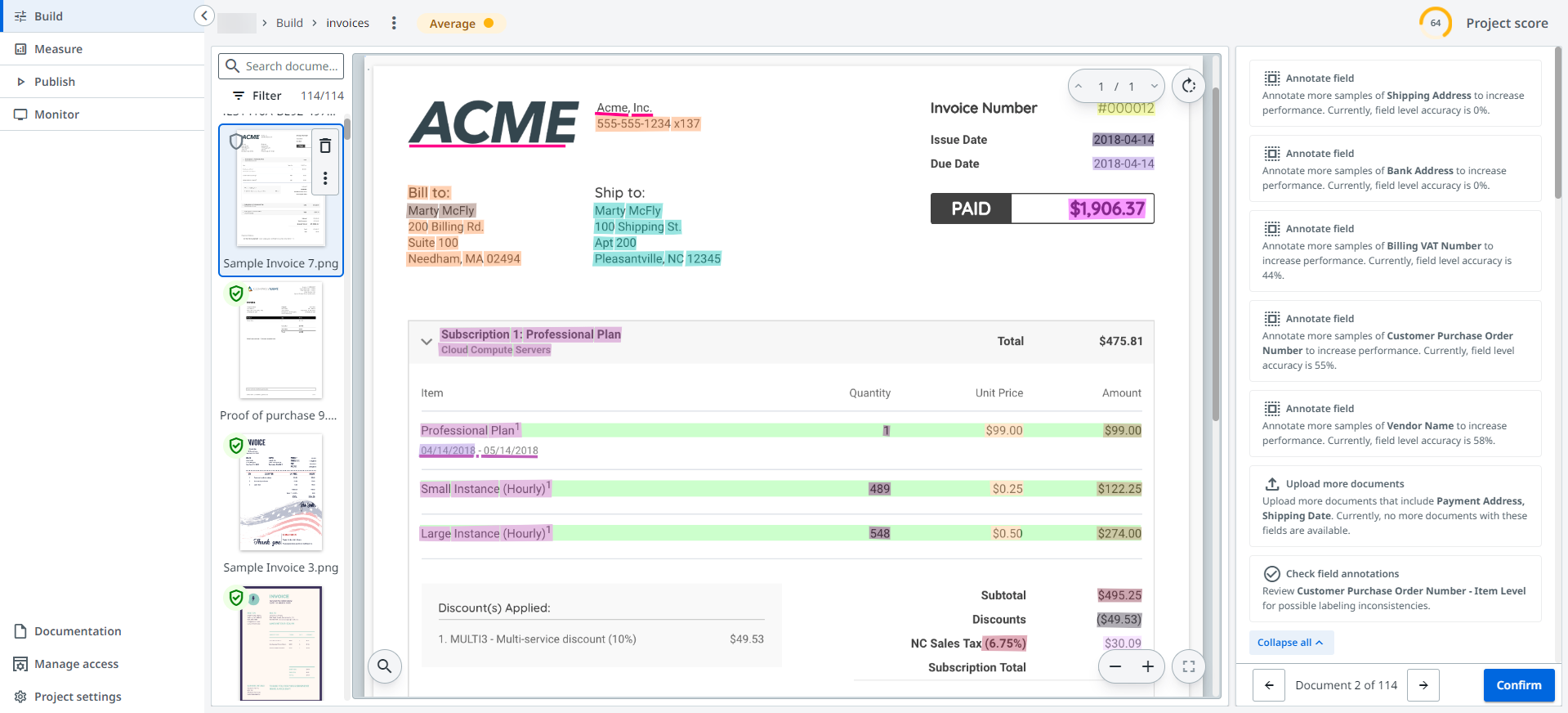Screenshot of the Annotation page.