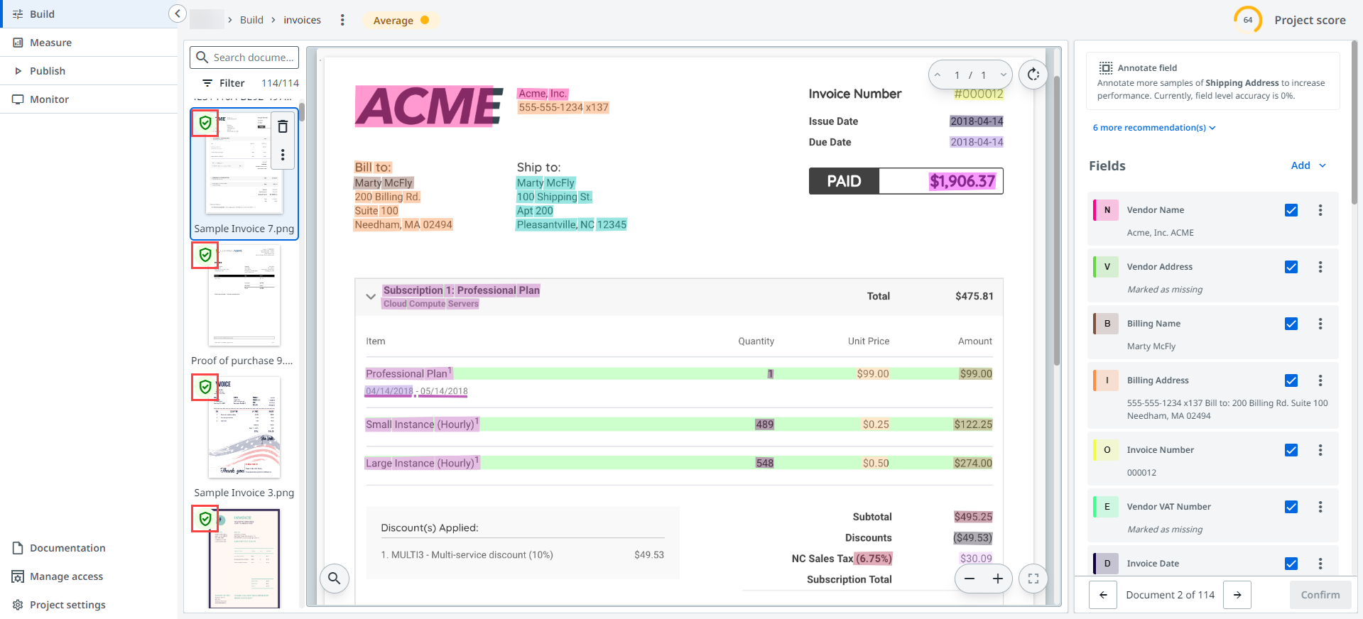 Screenshot of the Annotation page.