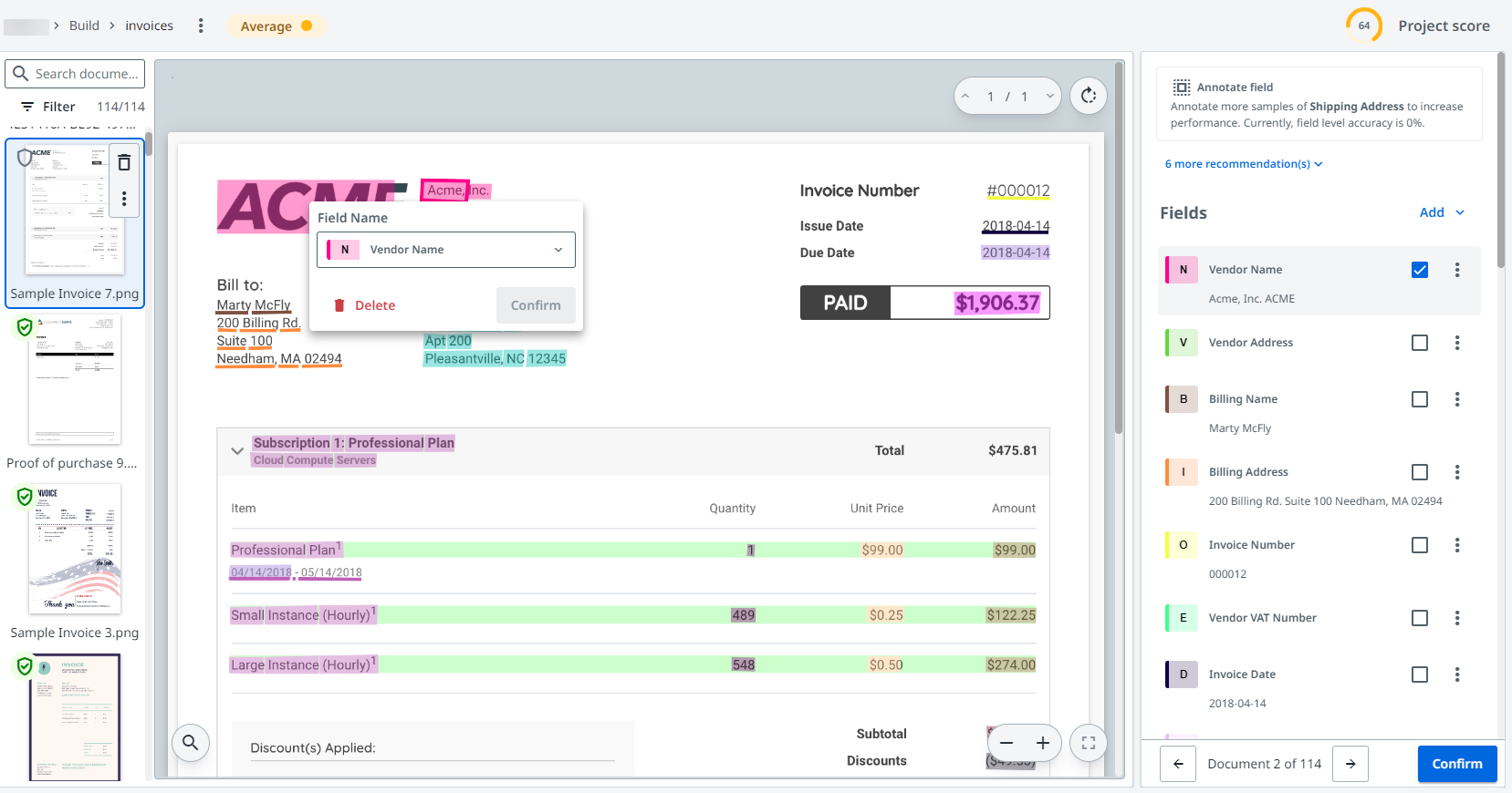 Screenshot of the Annotation page.