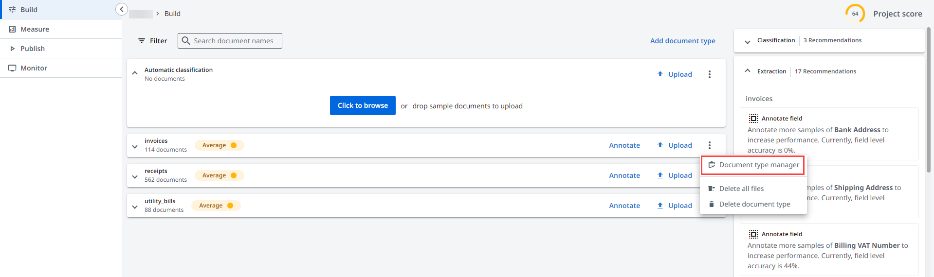 Capture d'écran de l'interface Création.
