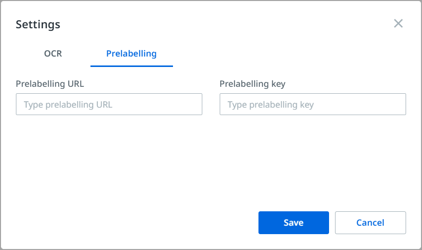 Screenshot of the Prelabelling interface.