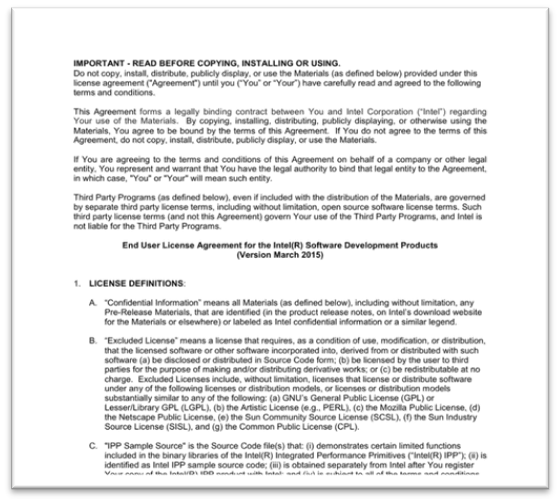 许可协议文档示例，非结构化文档。