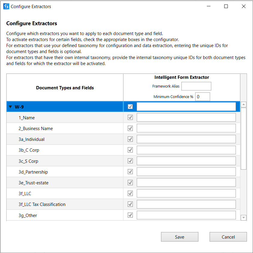 描述“配置提取”程序的屏幕截图。