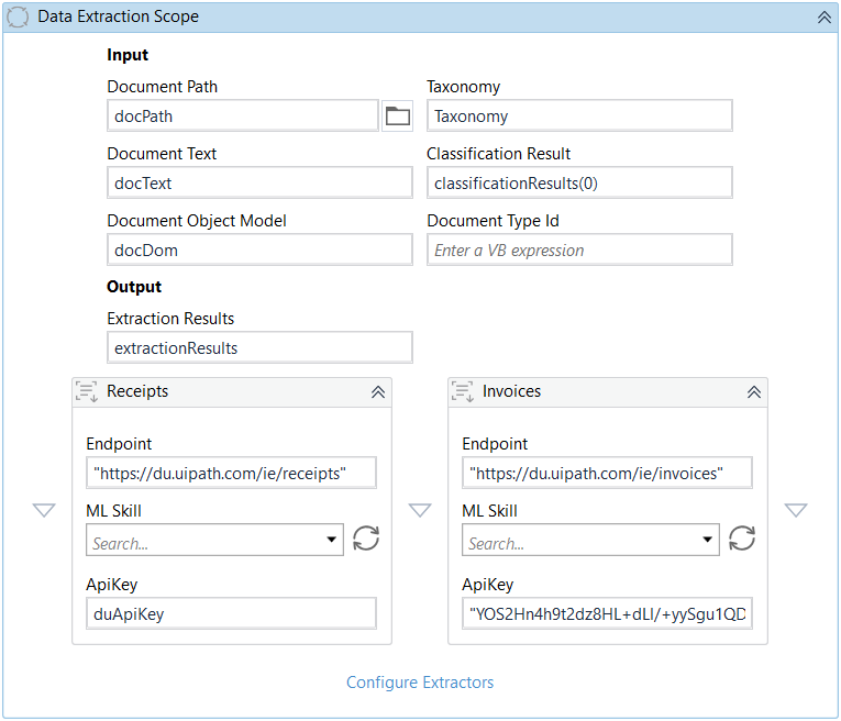 Screenshot describing the Data Extraction Scope dialog.