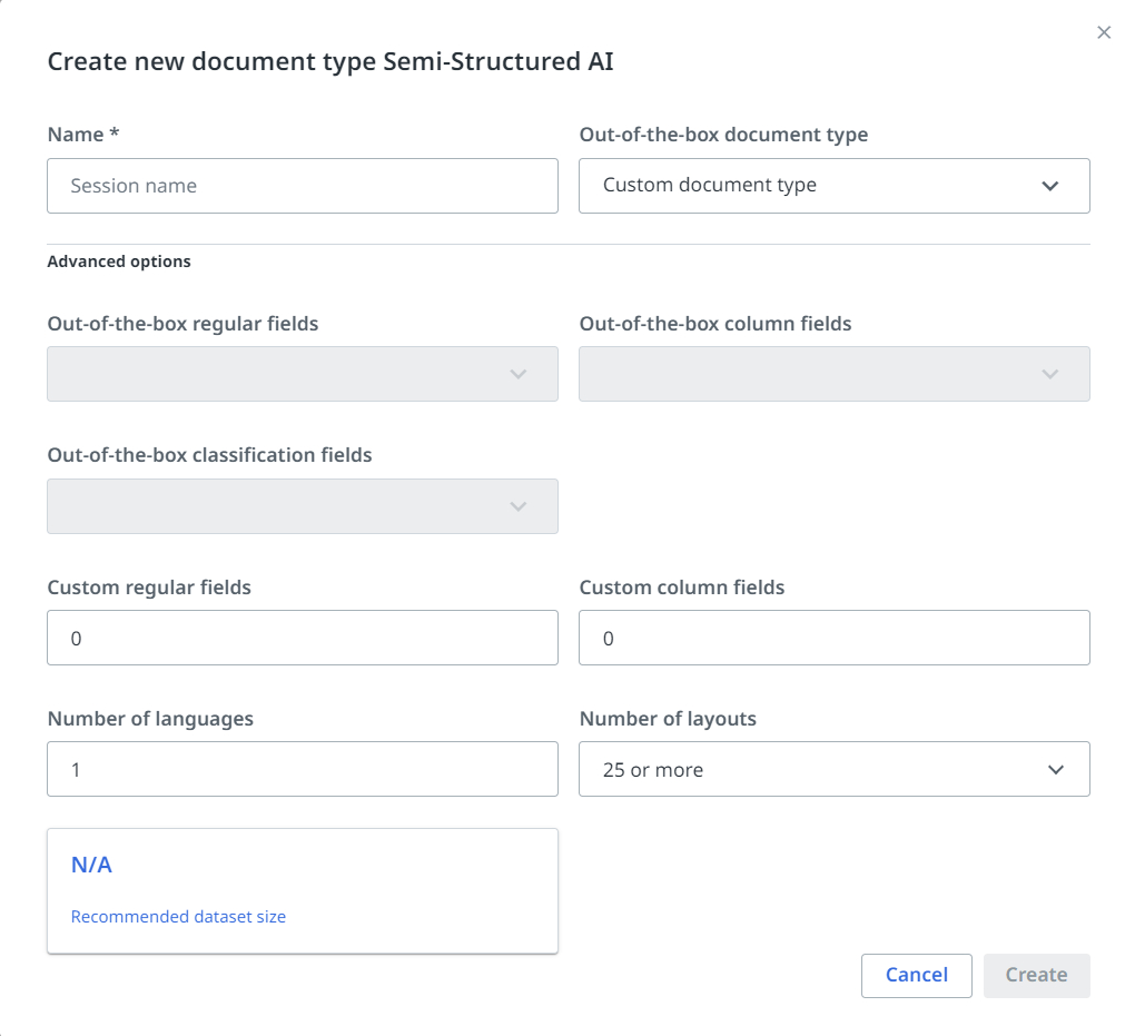 “新建文档类型”界面的屏幕截图。