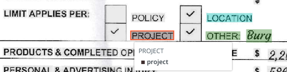 Captura de pantalla de la interfaz de etiquetado