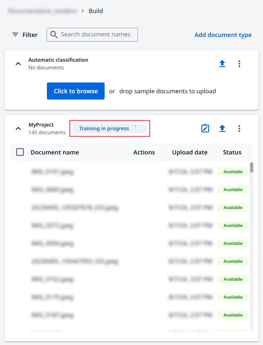 Captura de tela da interface de Treinamento em progresso.
