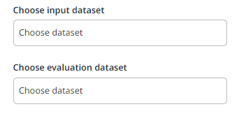 2 つのデータセットのインターフェイスのスクリーンショット