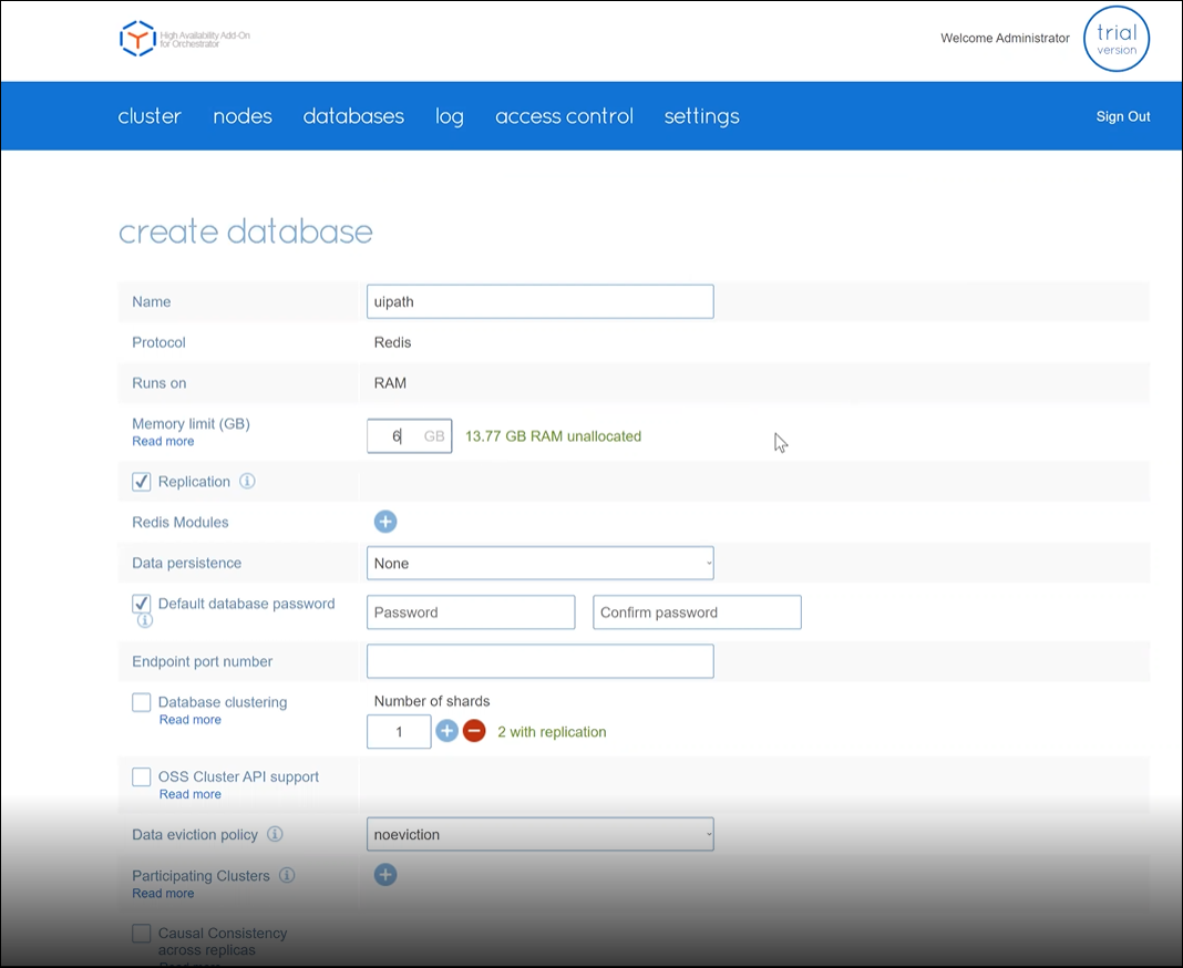 「データベースの作成」のイメージ