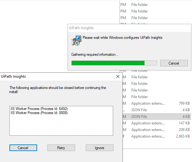 Screenshot of the unistalling error.