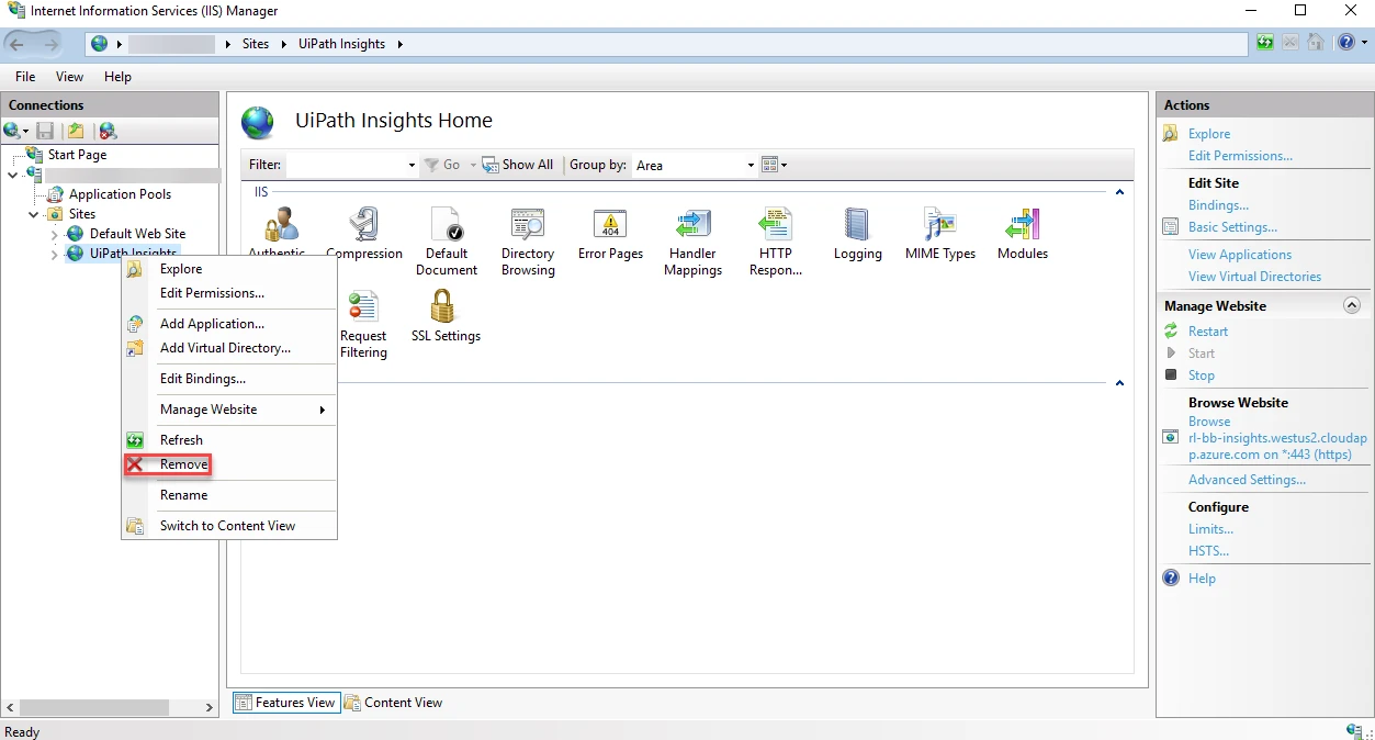 Screenshot of the Remove button highlighted.