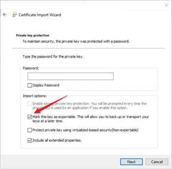 Screenshot of the Certificate Import Wizard.