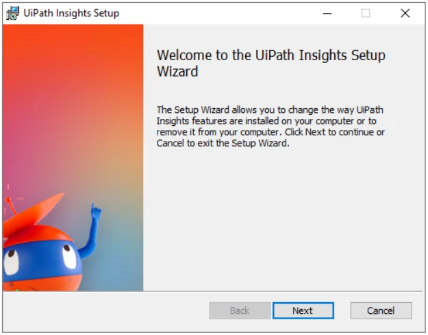 Capture d'écran de l'interface de Configuration d'UiPath Insights.