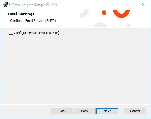 Capture d'écran de l'interface de Configuration d'UiPath Insights.