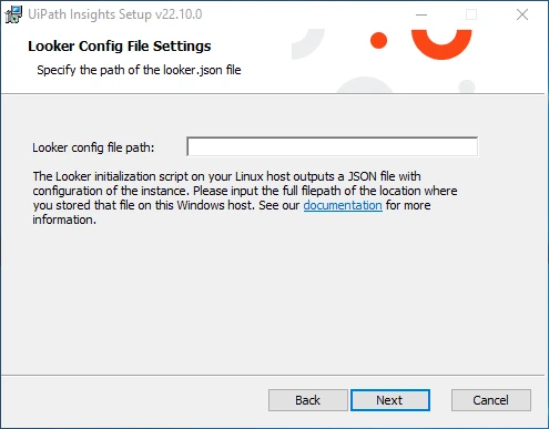 Screenshot of the UiPath Insights Setup interface.