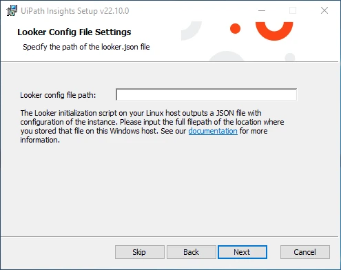 Capture d'écran de l'interface de Configuration d'UiPath Insights.