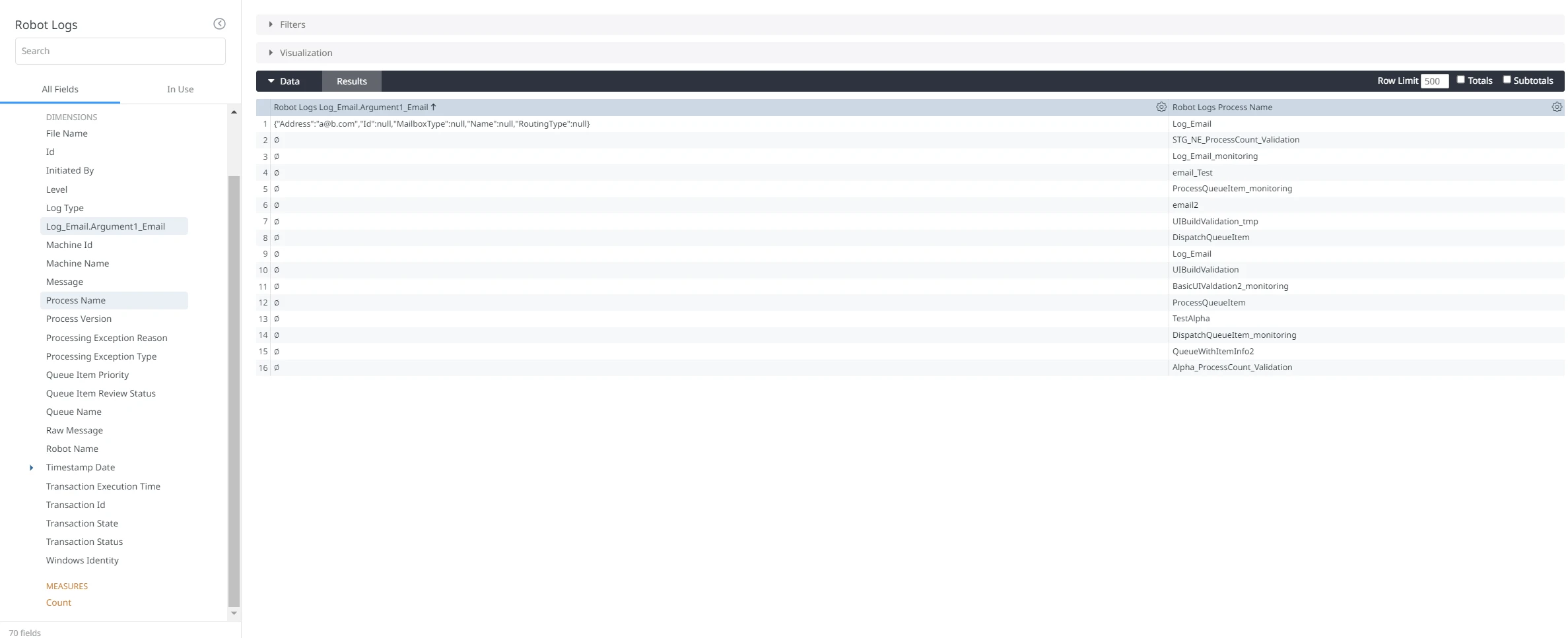 Screenshot der Seite „Explore“.