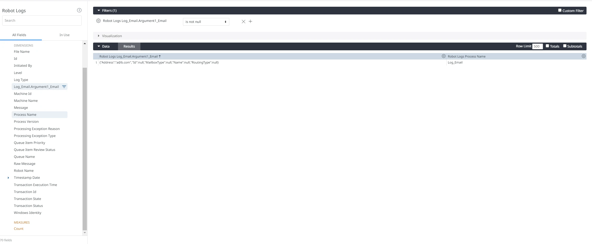 Screenshot der Seite „Explore“.
