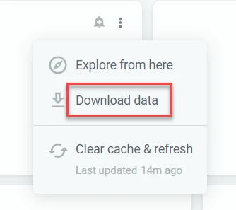 Capture d'écran du bouton Télécharger les données.