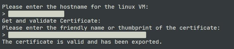Screenshot of the command line interface.
