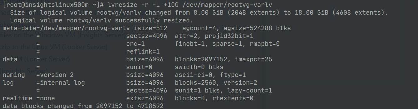 Screenshot of the command line interface.