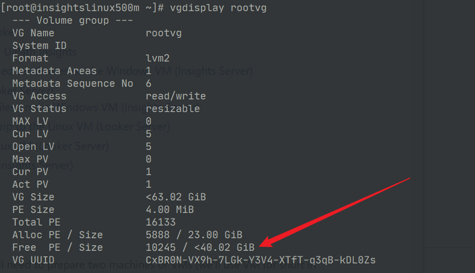 Screenshot of the command line interface.