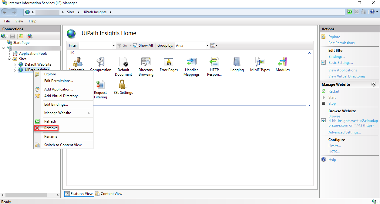Screenshot of the Remove button highlighted.