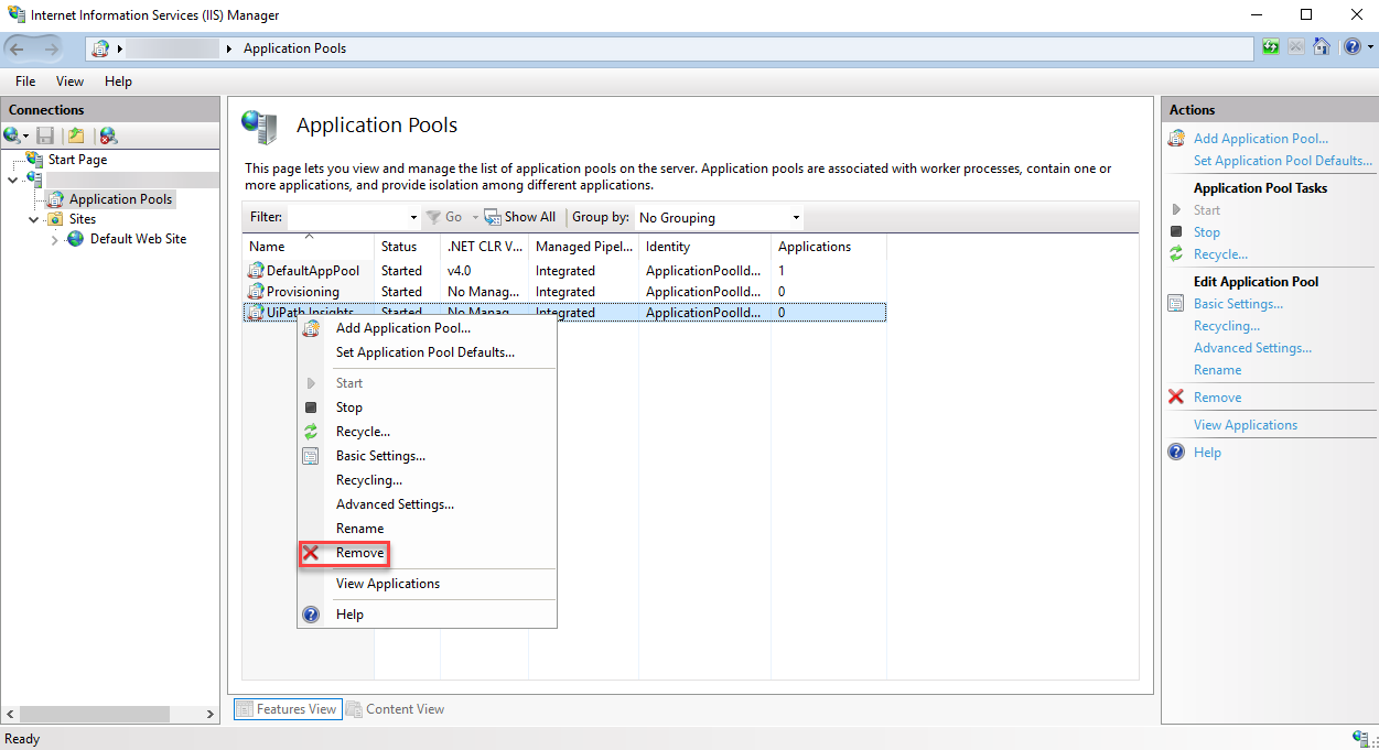 Screenshot of the Remove button highlighted.