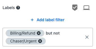 Beispielkombination für Beschriftungsfilter.