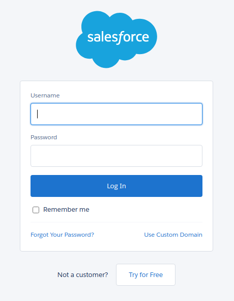 Salesforce OAuth2-Anmeldeseite